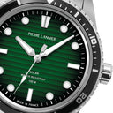 INTI Silvered Men's Watch Green Dial Silvered Steel Strap 22 MM