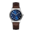 AVIATEUR Men's Watch Silvered Blue Dial Brown Leather Strap 20 MM