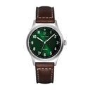 AVIATEUR Men's Watch Silvered Green Dial Brown Leather Strap 20 MM