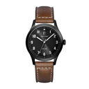 AVIATEUR Men's Watch Black Gray Dial Brown Leather Strap 20 MM