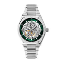 COPILOTE Men's Watch Silver Dial Green Steel Strap Silver 22 MM