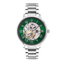 AUTOMATIC Men's Watch Silvered Green Dial Silvered Steel Strap 20 MM