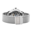 AUTOMATIC Men's Watch Silver Dial Green Milanese Steel Bracelet Silver 20 MM