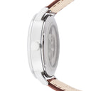 AUTOMATIC Men's Watch Silvered Green Dial Brown Leather Strap 20 MM