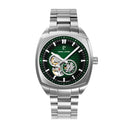 ARCADIUS Men's Watch Silvered Green Dial Silvered Steel Strap 22 MM