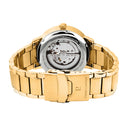 TRIO Men's Watch Black Dial Gold Steel Strap