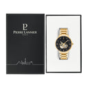 TRIO Men's Watch Black Dial Gold Steel Strap