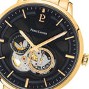 TRIO Men's Watch Black Dial Gold Steel Strap