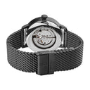 TRIO Men's Watch Black Dial Black Leather Strap