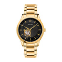 FLEURET Men's Watch Black Dial Black Leather Strap