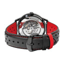 PADDOCK Men's Watch Black Dial Black Leather Strap