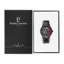 PADDOCK Men's Watch Black Dial Black Leather Strap