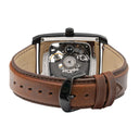 HECTOR Men's Watch Black Dial Brown Leather Strap