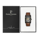 HECTOR Men's Watch Black Dial Brown Leather Strap