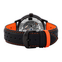 PADDOCK Men's Watch Black Black Dial Black Leather Strap 22 MM