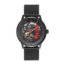 PADDOCK Black Men's Watch Black Dial Black Milanese Steel Band 22 MM