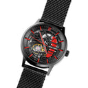 PADDOCK Black Men's Watch Black Dial Black Milanese Steel Band 22 MM