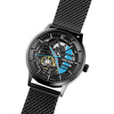 PADDOCK Men's Watch Black Black Dial Black Milanese Steel Band 22 MM