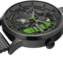 PADDOCK Men's Watch Black Black Dial Black Milanese Steel Band 22 MM