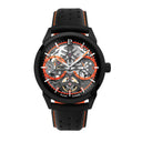 MONARCK Men's Watch Black Black Dial Black Leather Strap 22 MM