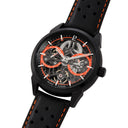 MONARCK Men's Watch Black Black Dial Black Leather Strap 22 MM