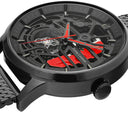 Coffret Homme PADDOCK Black dial Black Milanese steel bracelet 22 MM