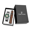Coffret Homme AUTOMATIC Silvered Green Dial Brown Leather Strap 20 MM