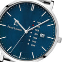 Coffret Homme DATA Silvered Blue Dial Brown Leather Strap 20 MM