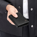 Card holder with flap Double B Saffiano