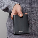Card holder with flap and money pocket Classic Grained
