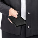 Money wallet with flap Double B Saffiano